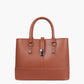 Brown multi-compartment shoulder bag