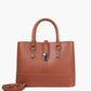 Brown multi-compartment shoulder bag