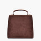Brown suede push-lock messenger bag