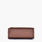 Brown suede push-lock messenger bag