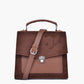 Brown suede push-lock messenger bag