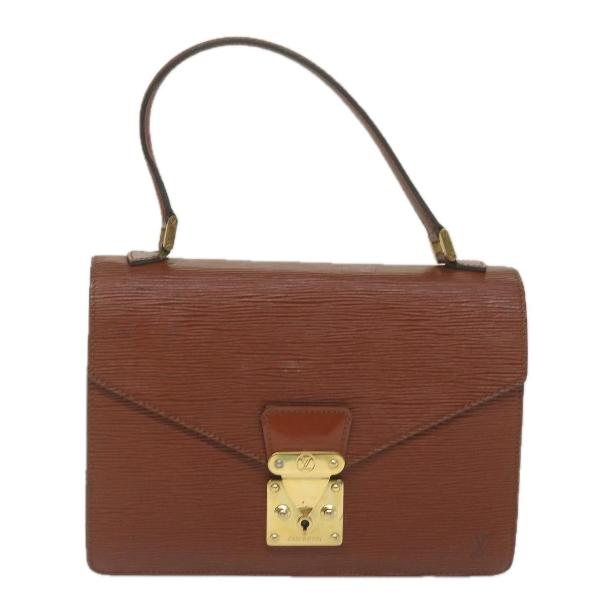 LOUIS VUITTON Epi Concorde Hand Bag Brown M52133 LV Auth bs10587
