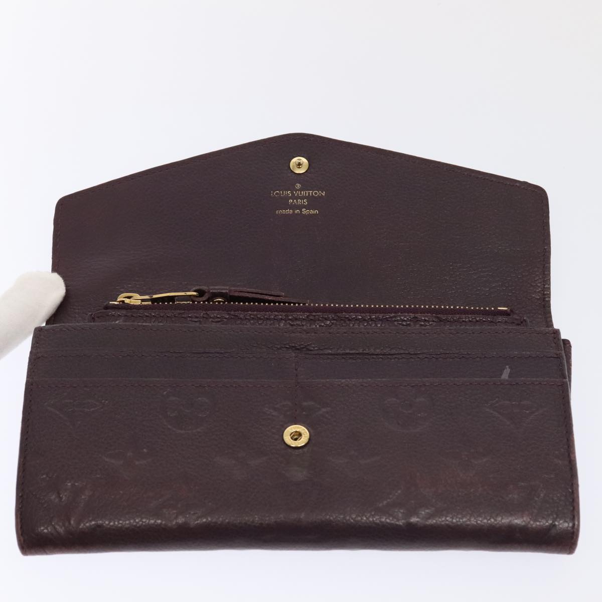 LOUIS VUITTON Empreinte Portefeuille Curie  Wallet Purple M60300 Auth bs17377