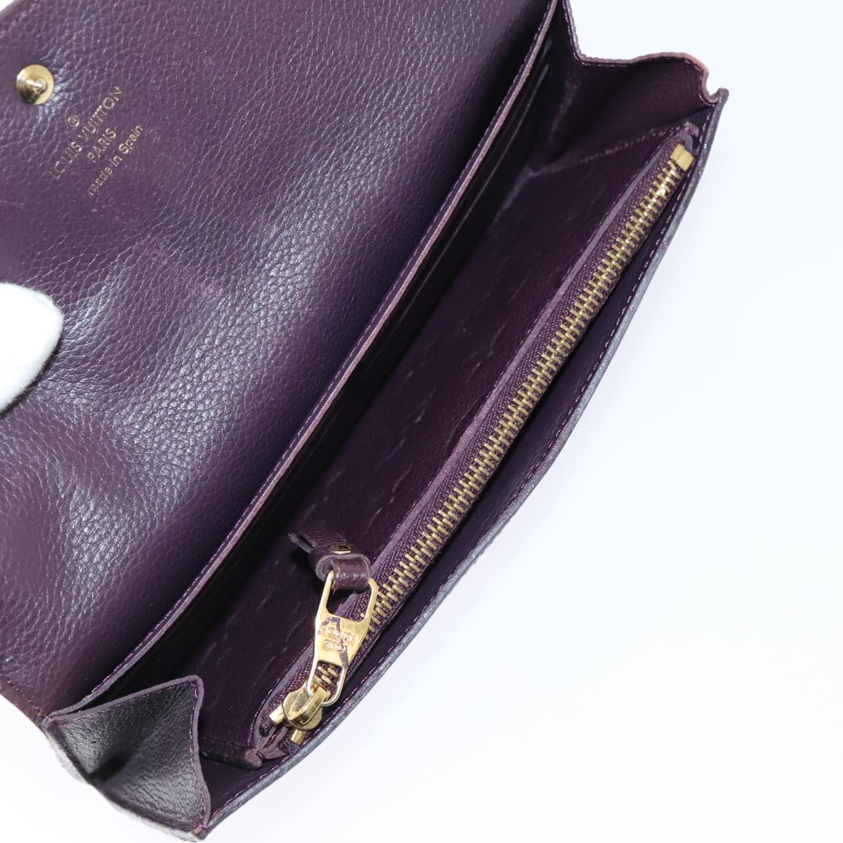 LOUIS VUITTON Empreinte Portefeuille Curie  Wallet Purple M60300 Auth bs17377