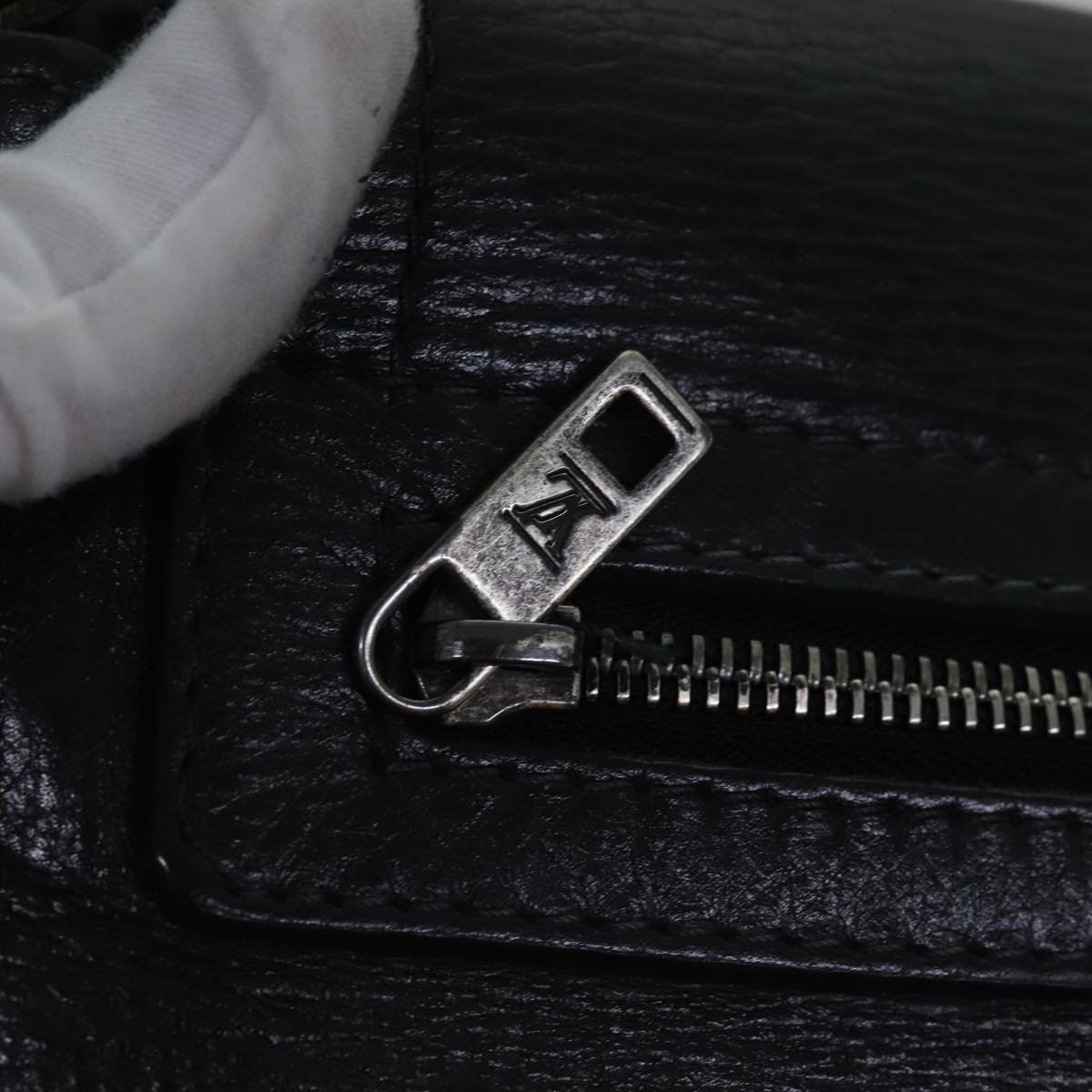 LOUIS VUITTON Utah Ohama Shoulder Bag Leather Black Silver LV Auth bs17487