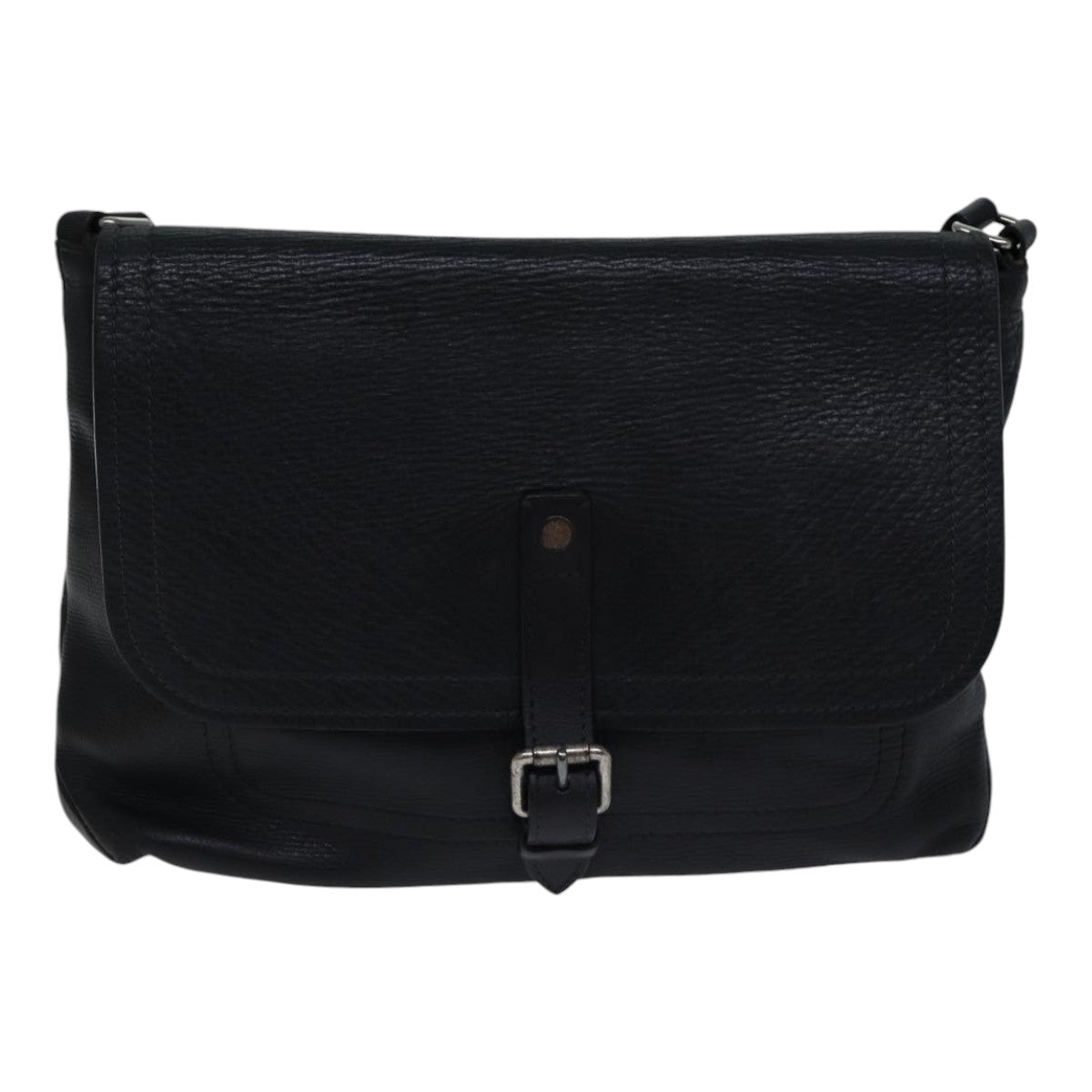 LOUIS VUITTON Utah Ohama Shoulder Bag Leather Black Silver LV Auth bs17487