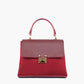 Burgundy suede mini top-handle bag