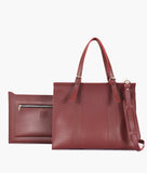 Burgundy weaved laptop bag with sleeve