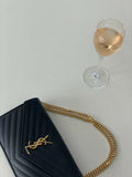 Saint Laurent Classic Cassandre chain wallet in grain de poudre leather