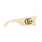 Gucci Large Frame Gold Logo Sunglasses