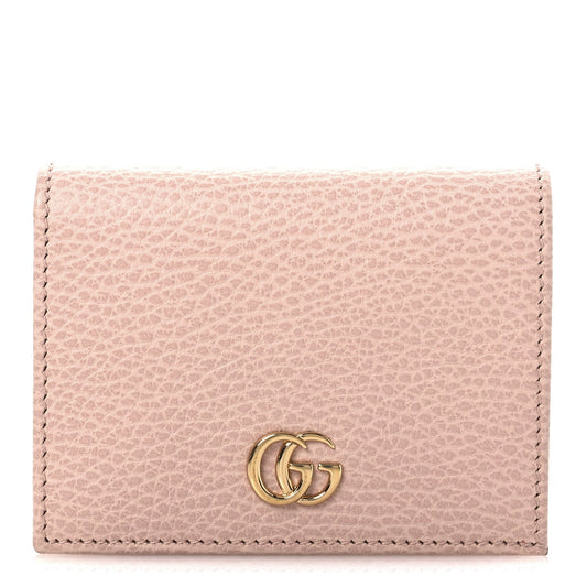 Amelia Dollar Calfskin GG Marmont Card Case Perfect Pink