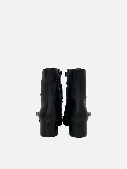 FENDI Lace Up Black FF Motif Size EU 39 Ankle Boots
