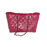 Chanel Vinyl Quilted Funny Tweed Tote Pink