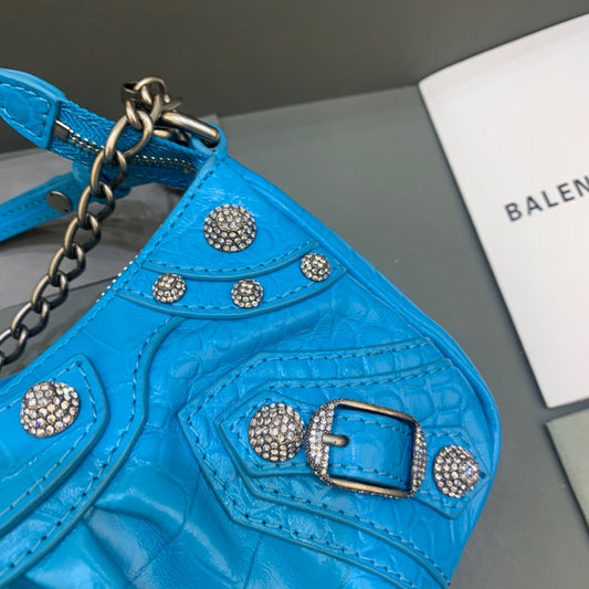 BLN-Ciaga Le Cagole Mini Bag With Chain Blue, For Women,  Bags 8.2in/21Amelia69581423EJY4624