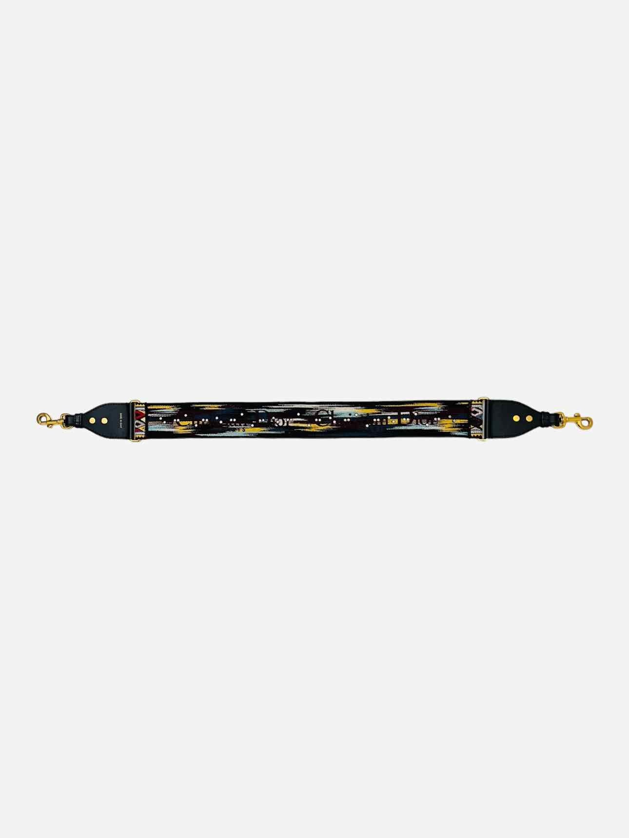 DIOR Guitar Strap Black Multicolor Bag Strap
