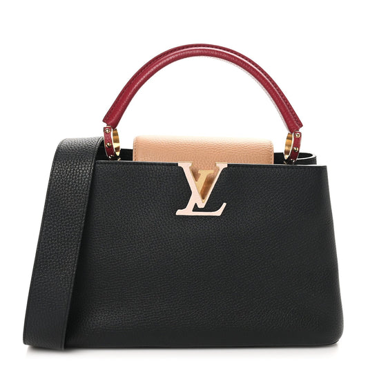 Louis Vuitton Taurillon Capucines MM Arizona Black Arizona Beige Ruby Red