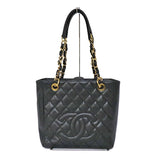 Chanel Tote Bag Chain Black Series Gold Hardware