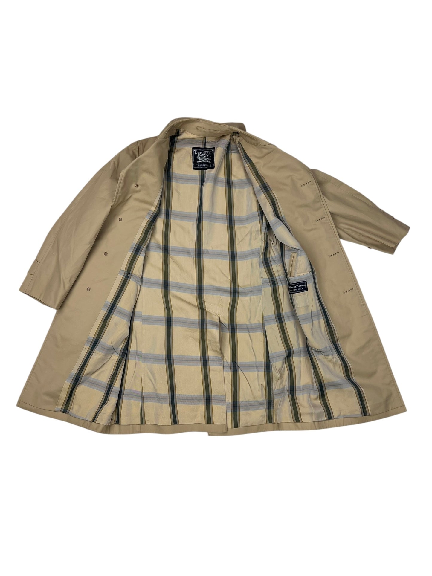 Burberry   Khaki Plaid Lined Mid-Length Coat