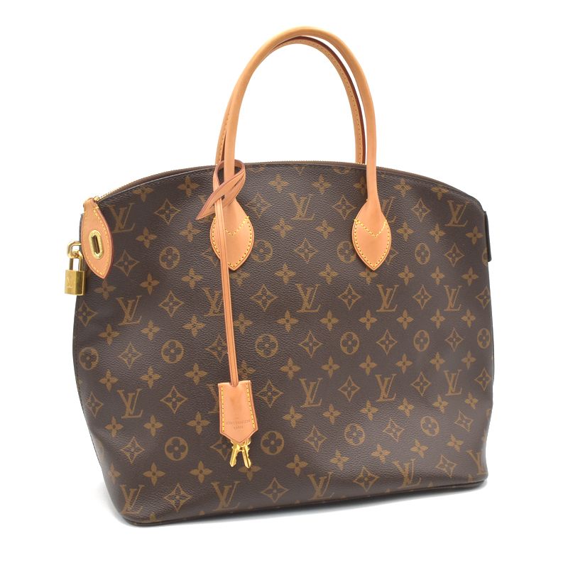Louis Vuitton Lockit MM Monogram Tote Bag Brown