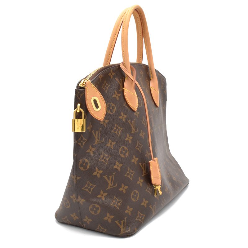 Louis Vuitton Lockit MM Monogram Tote Bag Brown