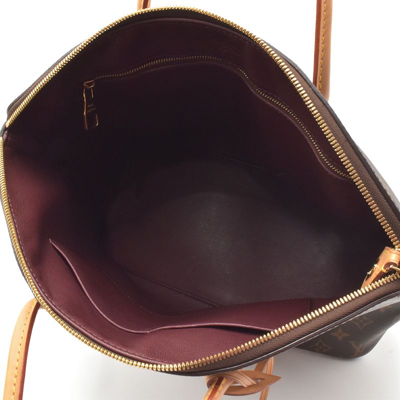 Louis Vuitton Lockit MM Monogram Tote Bag Brown