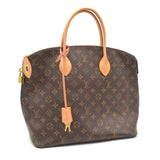 Louis Vuitton Lockit MM Monogram Tote Bag Brown