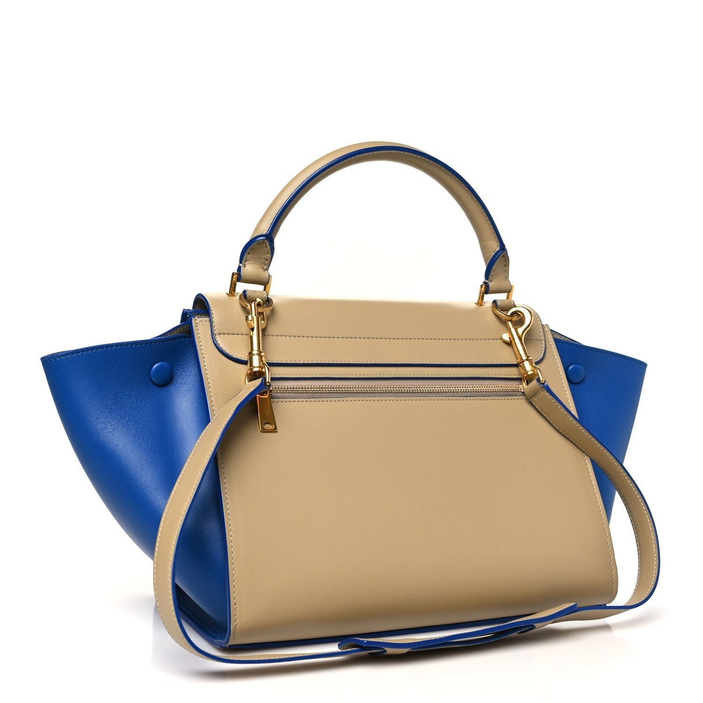 Celine Smooth Calfskin Medium Bi-Color Trapeze Beige Blue