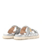 Christian Dior Laminated Sheepskin Cannage Dior Or Dioract Slide Sandals 39 Steel