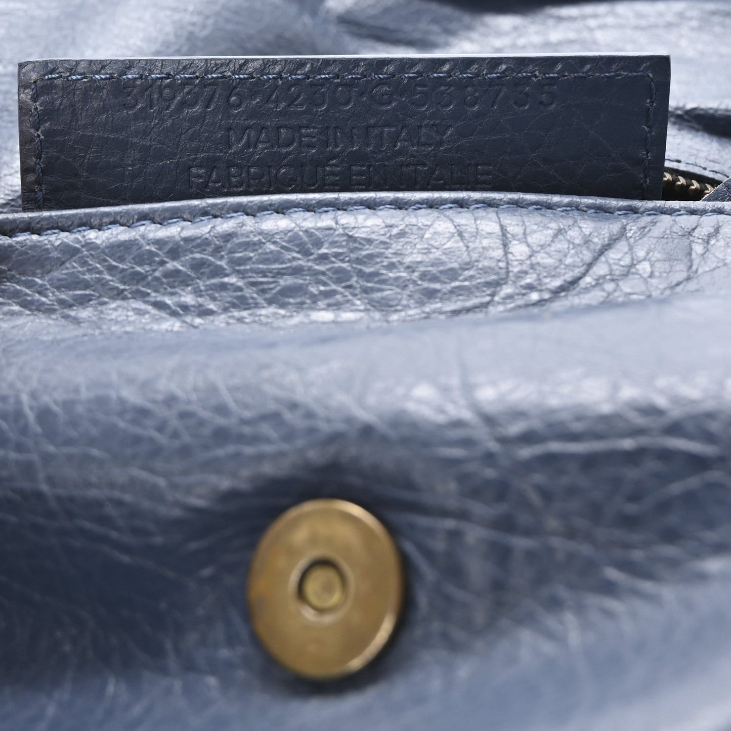 Balenciaga Agneau Classic Hardware Envelope Clutch Bleu Persan