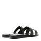 Amelia Box Calfskin Oran Sandals 36.5 Black