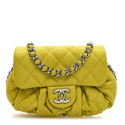Amelia Washed Lambskin Quilted Mini Chain Around Flap Yellow