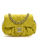Amelia Washed Lambskin Quilted Mini Chain Around Flap Yellow