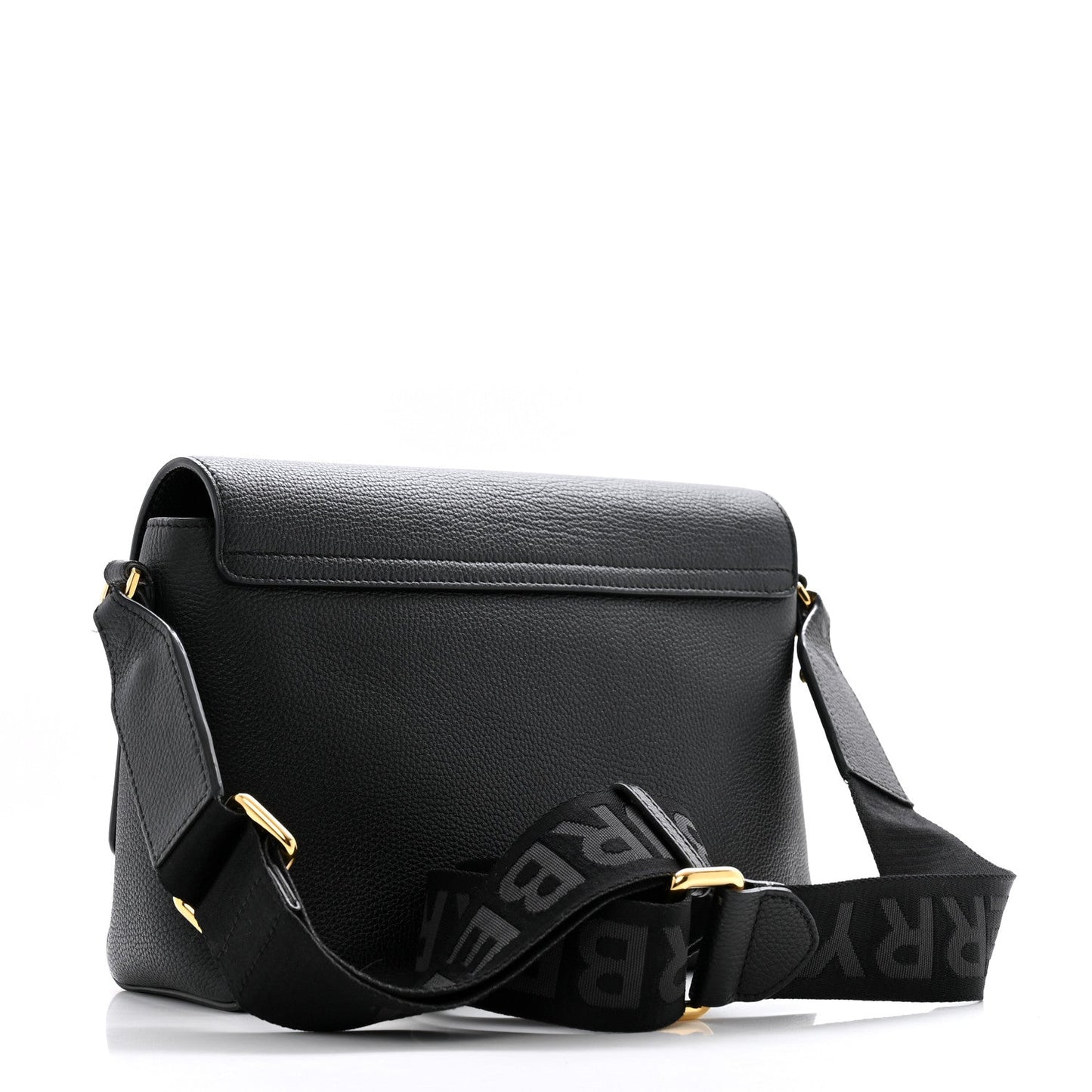 Amelia Grainy Calfskin      Check Note Crossbody Bag Black