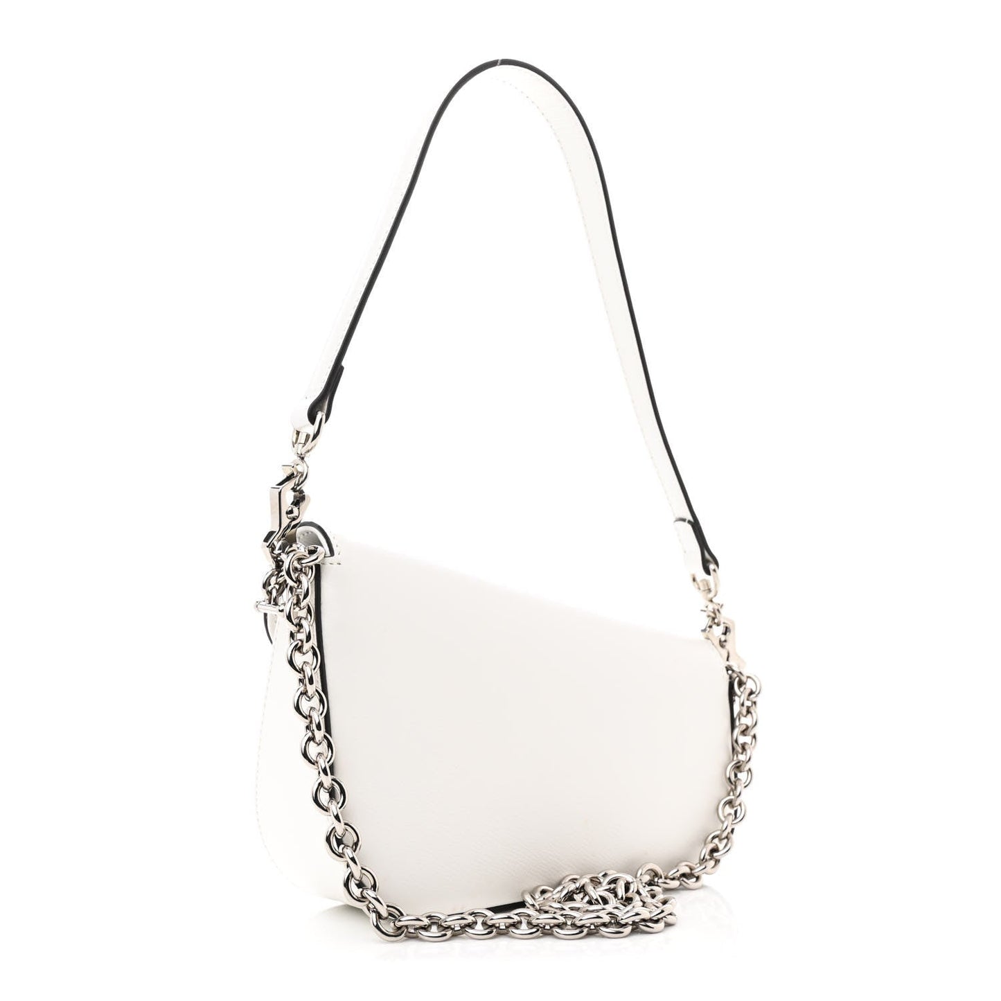 Amelia Calfskin Mini Horsebit 1955 Asymmetric Shoulder Bag White