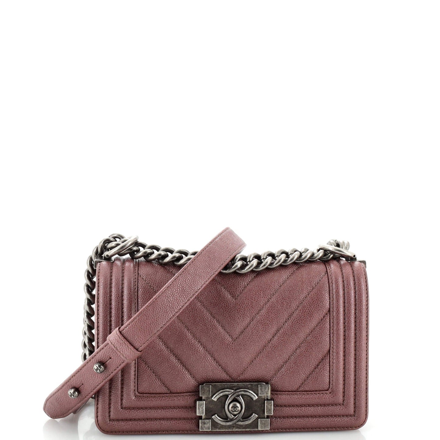 CHANEL Boy Flap Bag Chevron Caviar Small