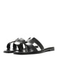 Amelia Box Calfskin Oran Sandals 36.5 Black