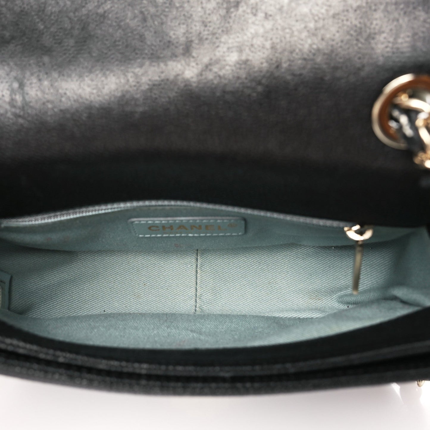 Amelia Grained Calfskin Quilted Small Cuba Top Handle Flap Black