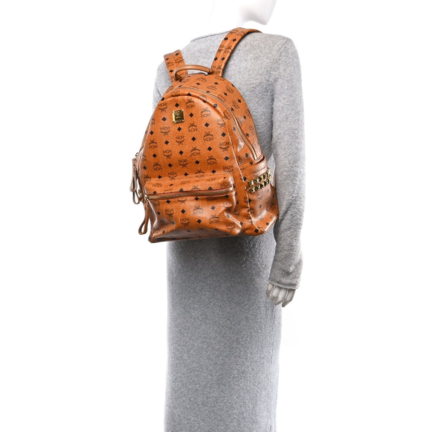 jmb        Visetos Medium Side Studs Stark Backpack Cognac