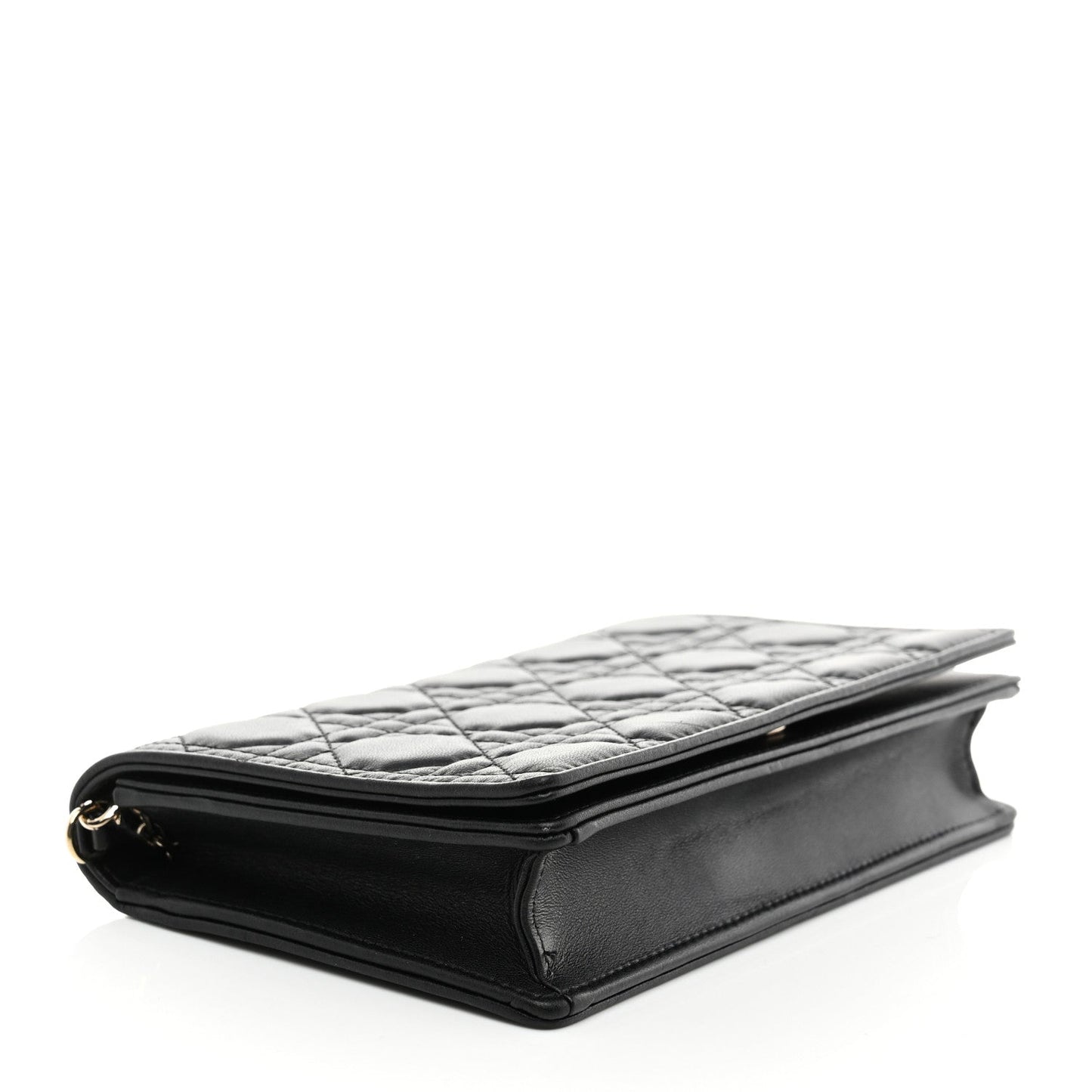 Christian Dior Lambskin Cannage Lady Dior Pouch Black