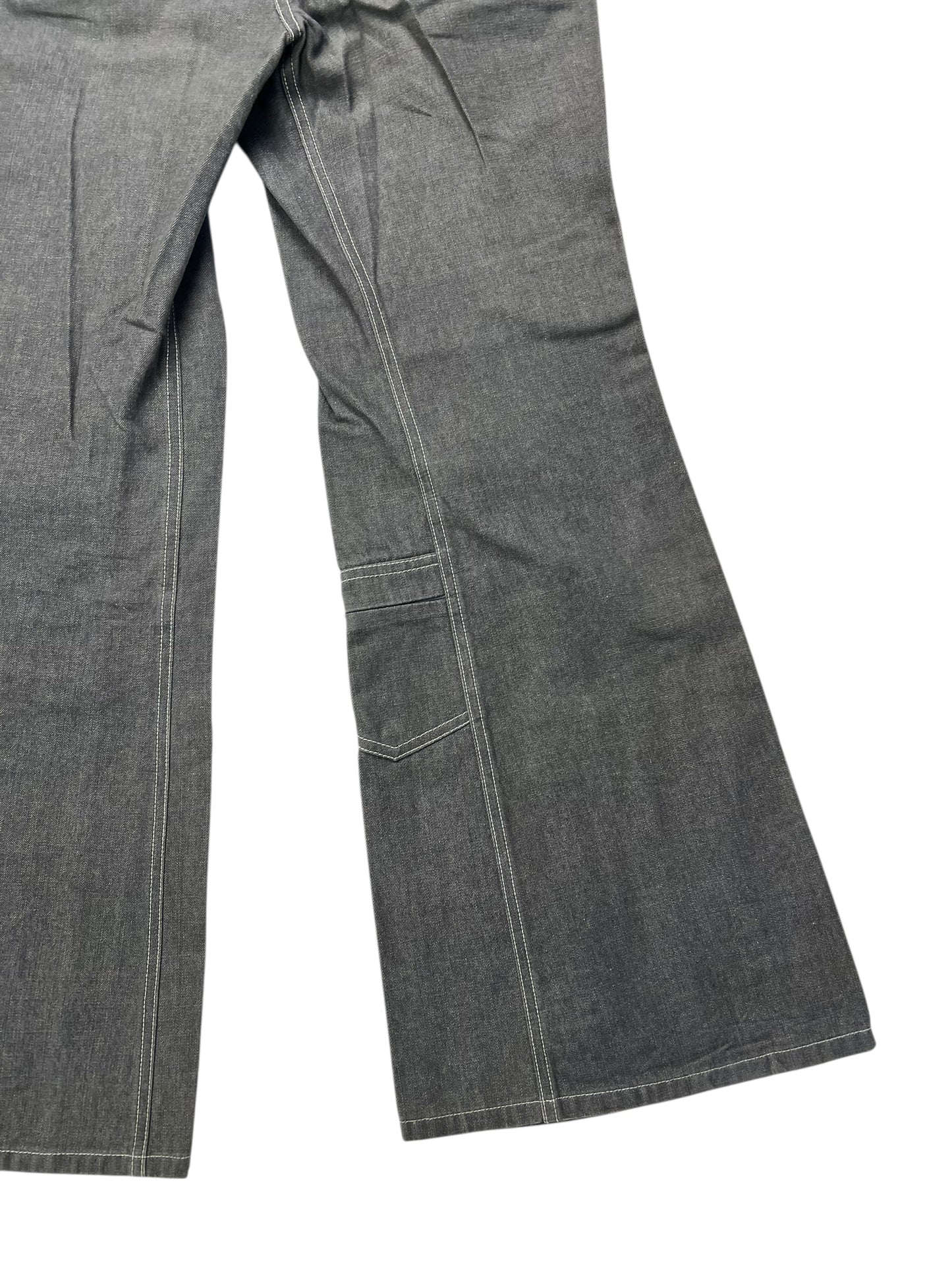 Chanel   Washed Black Denim Flare Jeans
