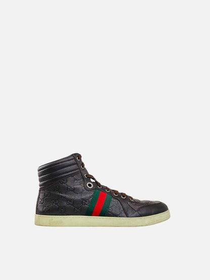GUCCI Hi Top Brown Size EU 44.5 Sneakers
