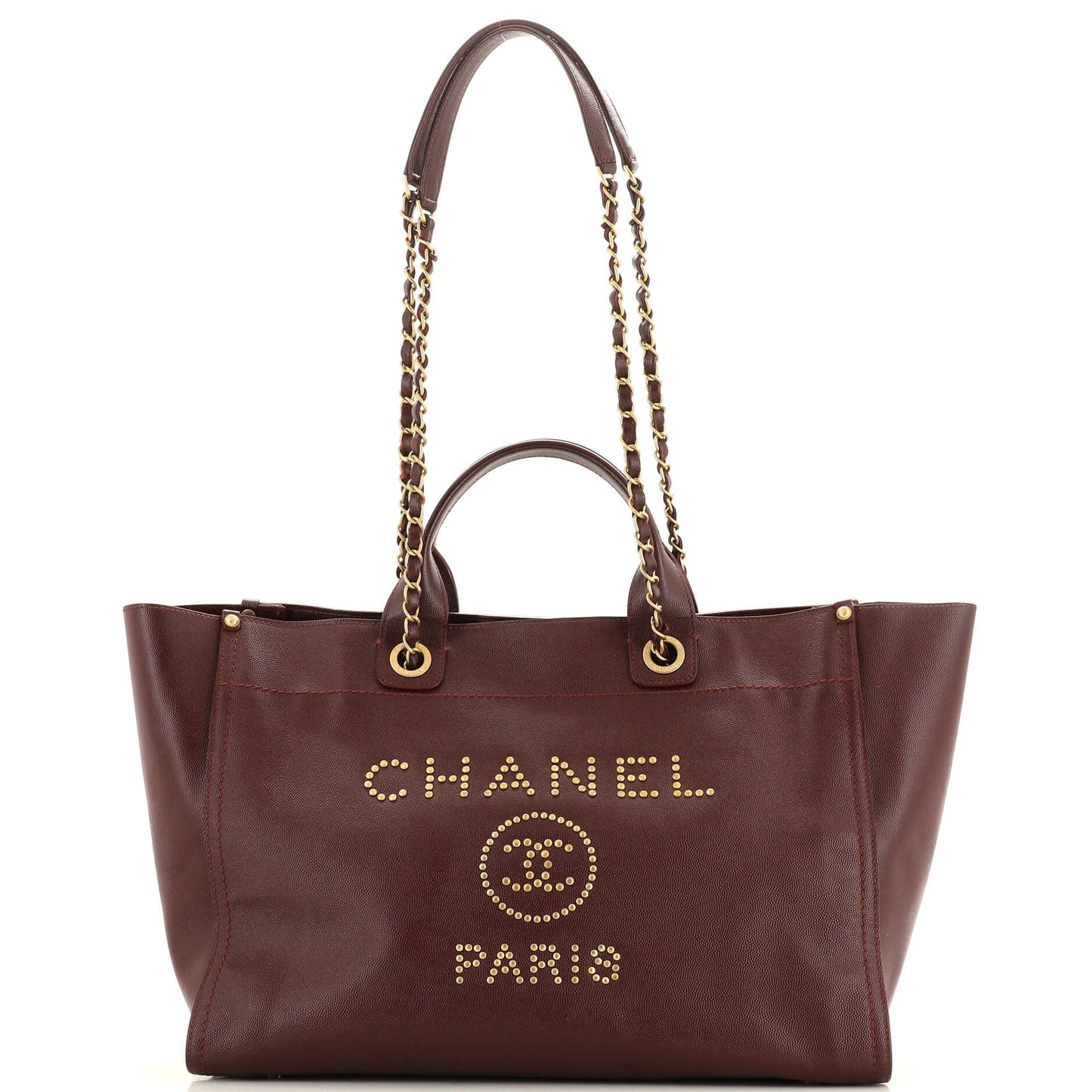 CHANEL Deauville Tote Studded Caviar Medium