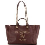 CHANEL Deauville Tote Studded Caviar Medium
