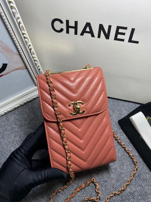 CHL -  Chevron Trendy CHL -  Phone Nude Bag For Women 18cm/7in