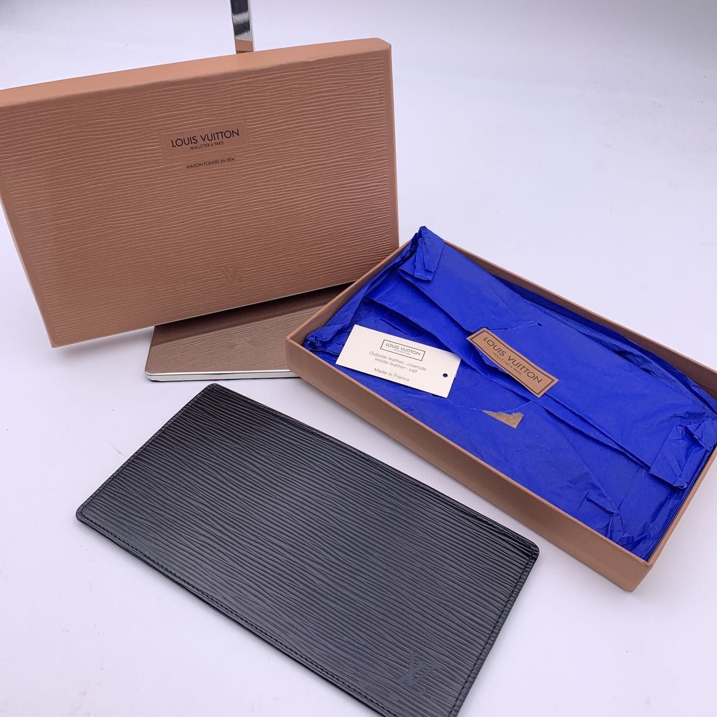 LOUIS VUITTON   Black Epi Leather Long Card Wallet Ticket Holder