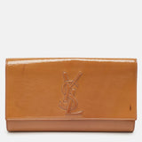 Saint Laurent Beige Patent Leather Belle De Jour Clutch