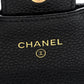Amelia Caviar Quilted Flap Card Holder Wallet Black