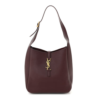 Saint Laurent Smooth Calfskin Small Le 5 A 7 Soft Hobo Rouge Legion