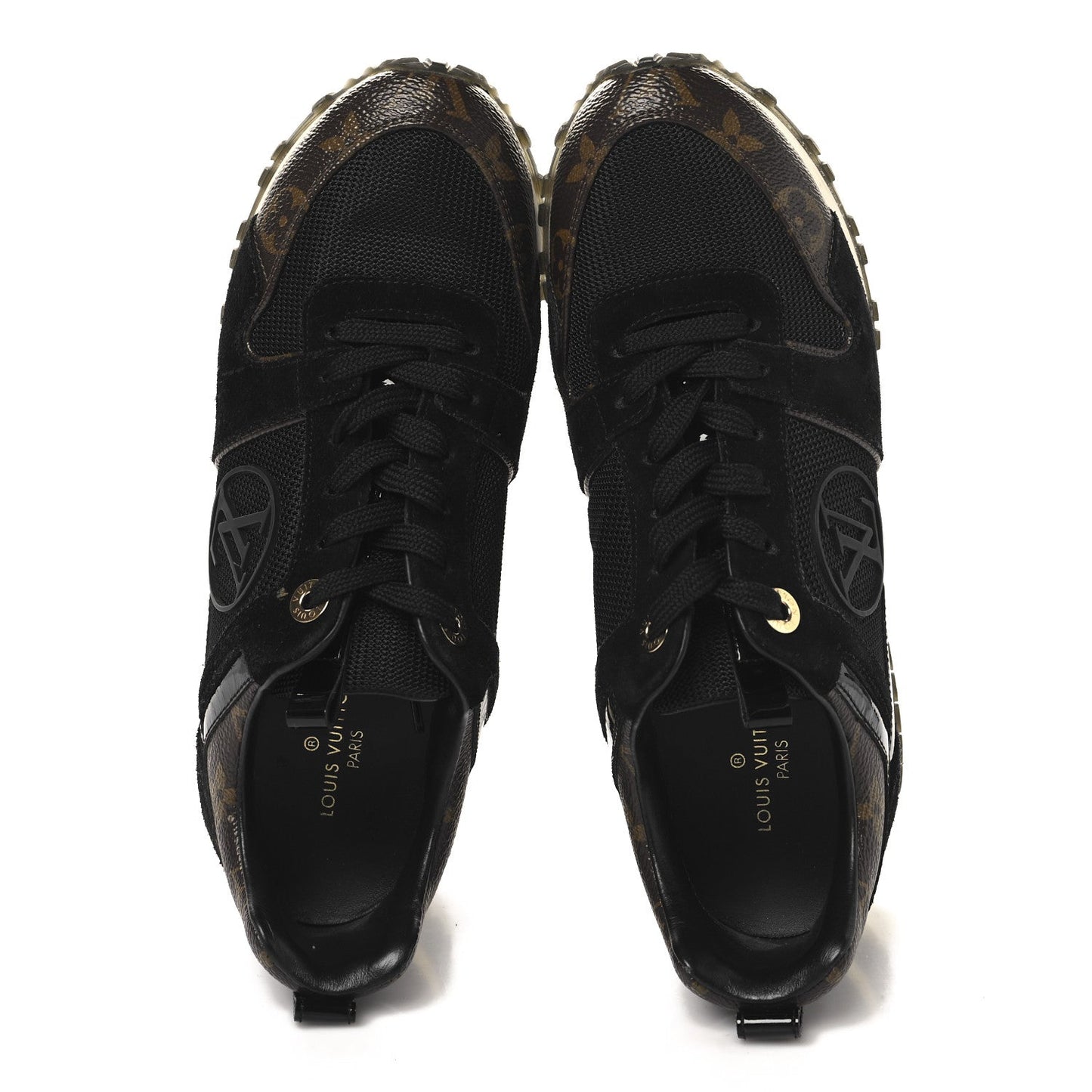 Louis Vuitton Suede Monogram Run Away Sneakers Black