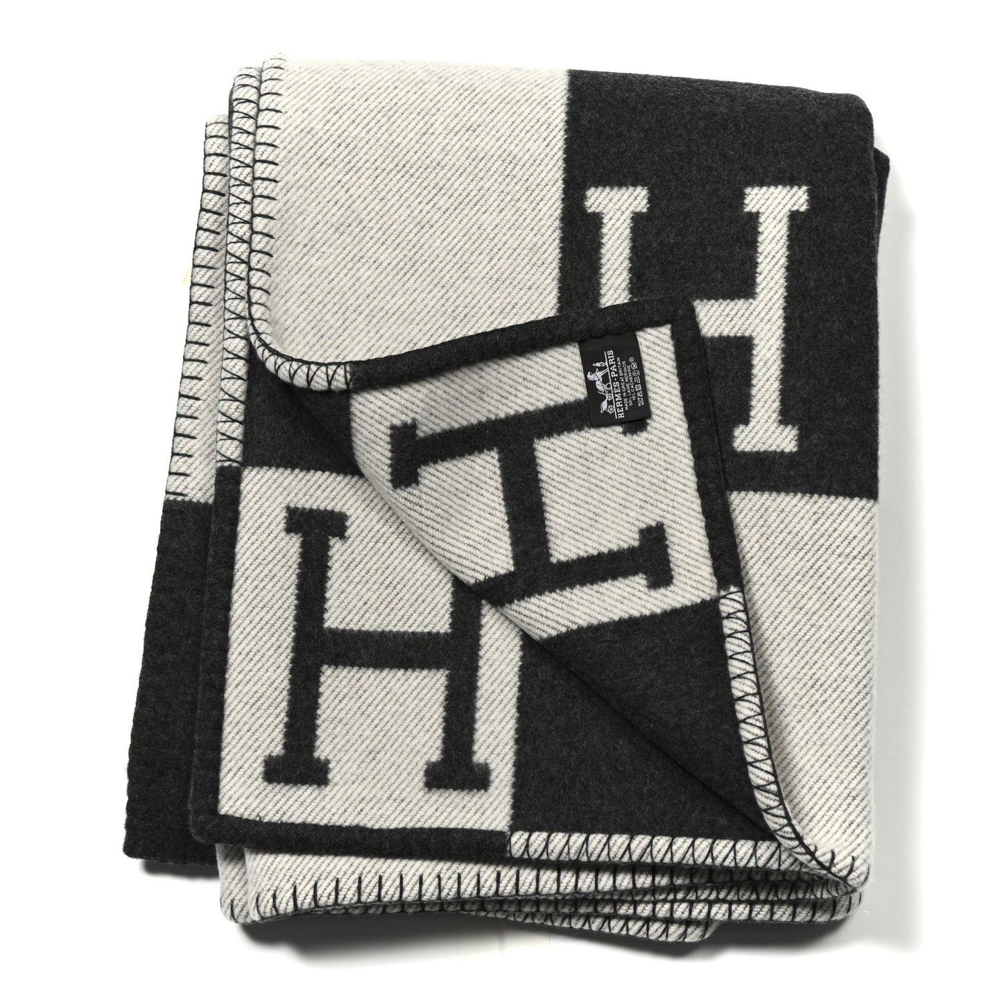 Amelia Wool Cashmere Avalon Blanket Ecru Gris Fonce